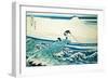 A Fisherman Standing on a Rocky Promontory at Kajikazawa in Kai Province'-Katsushika Hokusai-Framed Giclee Print