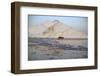 A fishing boat and icebergs in Greenland-Natalie Tepper-Framed Photo