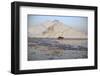 A fishing boat and icebergs in Greenland-Natalie Tepper-Framed Photo