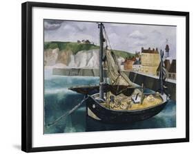 A Fishing Boat in Dieppe Harbour-Christopher Wood-Framed Giclee Print