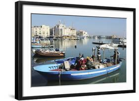 A Fishing Boat in the Harbour by the Cathedral of St. Nicholas the Pilgrim (San Nicola Pellegrino)-Stuart Forster-Framed Photographic Print