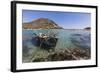 A Fishing Boat in the Turquoise Sea Surrounding the Sandy Beach, Punta Molentis, Villasimius-Roberto Moiola-Framed Photographic Print