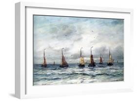 A Fishing Fleet-Hendrik William Mesdag-Framed Art Print