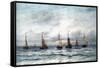 A Fishing Fleet-Hendrik William Mesdag-Framed Stretched Canvas