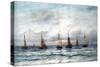 A Fishing Fleet-Hendrik William Mesdag-Stretched Canvas