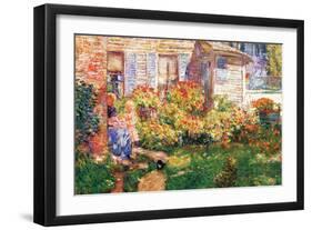 A Fishing Hut In Gloucester-Childe Hassam-Framed Art Print