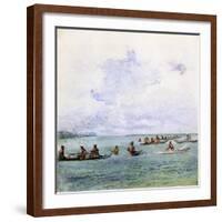 A Fishing Party, Samoa, 1890-John La Farge-Framed Giclee Print