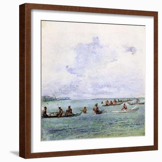 A Fishing Party, Samoa, 1890-John La Farge-Framed Giclee Print