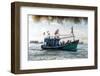 A fishing trawler at sea, taking part in the annual whale festival, Vietnam-Brian Graney-Framed Photographic Print