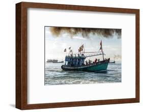 A fishing trawler at sea, taking part in the annual whale festival, Vietnam-Brian Graney-Framed Photographic Print