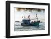 A fishing trawler at sea, taking part in the annual whale festival, Vietnam-Brian Graney-Framed Photographic Print