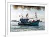 A fishing trawler at sea, taking part in the annual whale festival, Vietnam-Brian Graney-Framed Photographic Print