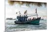 A fishing trawler at sea, taking part in the annual whale festival, Vietnam-Brian Graney-Mounted Photographic Print