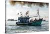 A fishing trawler at sea, taking part in the annual whale festival, Vietnam-Brian Graney-Stretched Canvas