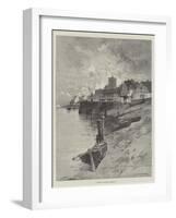 A Fishing Village in Brittany-Charles Auguste Loye-Framed Giclee Print