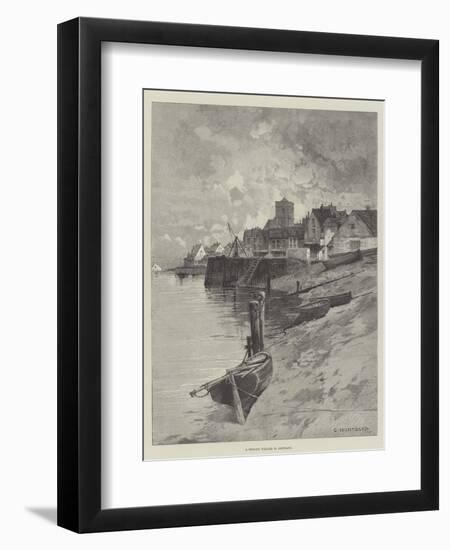 A Fishing Village in Brittany-Charles Auguste Loye-Framed Giclee Print