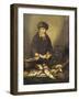 A Fishmonger Holding a Pike, with Bream, Perch and Other Fish on a Ledge-Pieter de Putter-Framed Giclee Print