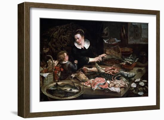 A Fishmonger's Shop, C1616-1618-Frans Snyders-Framed Giclee Print
