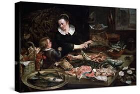 A Fishmonger's Shop, C1616-1618-Frans Snyders-Stretched Canvas