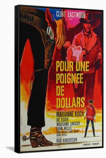 A Fistful of Dollars, French Movie Poster, 1964-null-Framed Stretched Canvas