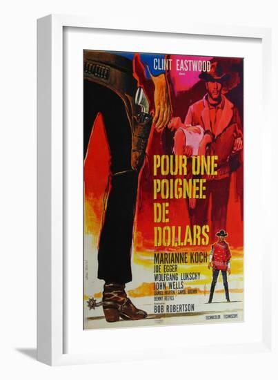 A Fistful of Dollars, French Movie Poster, 1964-null-Framed Art Print