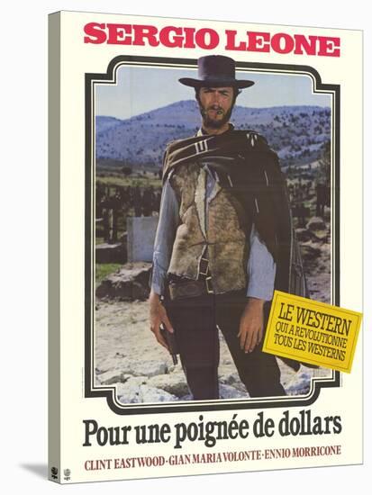 A Fistful of Dollars, French Movie Poster, 1964-null-Stretched Canvas