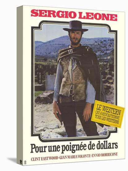 A Fistful of Dollars, French Movie Poster, 1964-null-Stretched Canvas