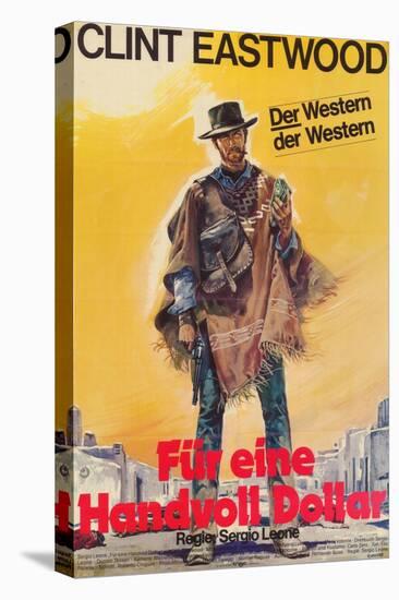 A Fistful of Dollars, German Movie Poster, 1964-null-Stretched Canvas