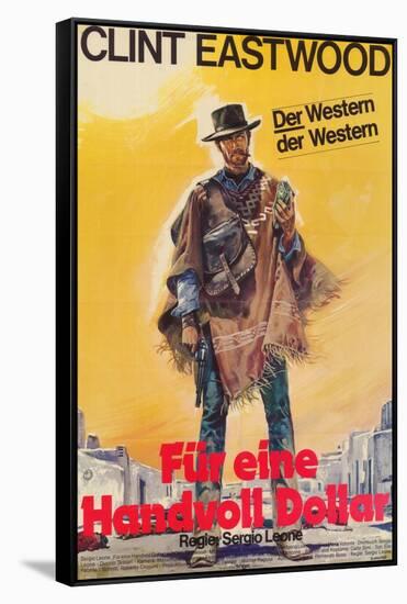 A Fistful of Dollars, German Movie Poster, 1964-null-Framed Stretched Canvas