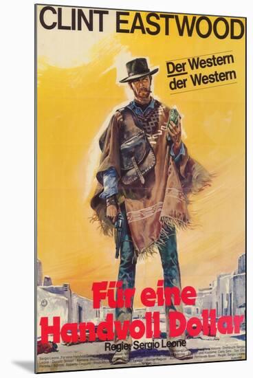 A Fistful of Dollars, German Movie Poster, 1964-null-Mounted Premium Giclee Print