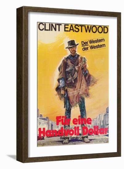 A Fistful of Dollars, German Movie Poster, 1964-null-Framed Art Print