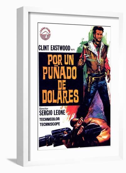 A Fistful of Dollars, Spanish Movie Poster, 1964-null-Framed Art Print