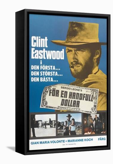 A Fistful of Dollars, Swedish Movie Poster, 1964-null-Framed Stretched Canvas