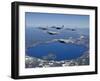 A Five Ship Aircraft Formation Flies Over Crater Lake, Oregon-Stocktrek Images-Framed Photographic Print