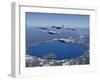 A Five Ship Aircraft Formation Flies Over Crater Lake, Oregon-Stocktrek Images-Framed Photographic Print