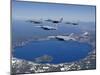 A Five Ship Aircraft Formation Flies Over Crater Lake, Oregon-Stocktrek Images-Mounted Photographic Print