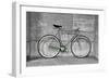 A Fixed-Gear Bicycle (Also Called Fixie) In Black And White With A Green Chain-Dutourdumonde-Framed Art Print