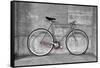 A Fixed-Gear Bicycle (Or Fixie) In Black And White With A Pink Chain-Dutourdumonde-Framed Stretched Canvas