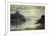 A Fjord Scene with Sailing Vessels-Normann Adelsteen-Framed Giclee Print