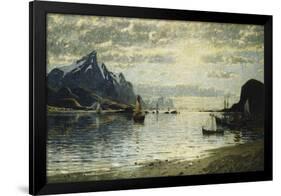 A Fjord Scene with Sailing Vessels-Normann Adelsteen-Framed Giclee Print