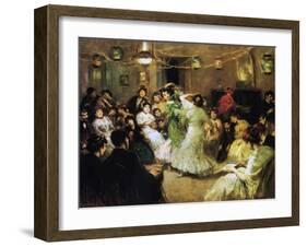 A Flamenco Party at Home, 1908-Francis Luis Mora-Framed Giclee Print