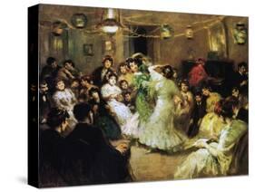 A Flamenco Party at Home, 1908-Francis Luis Mora-Stretched Canvas
