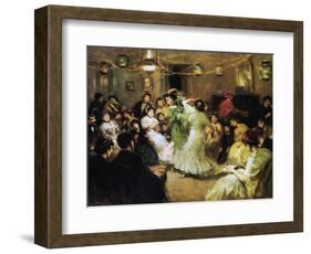 A Flamenco Party at Home, 1908-Francis Luis Mora-Framed Giclee Print