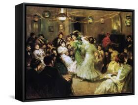 A Flamenco Party at Home, 1908-Francis Luis Mora-Framed Stretched Canvas