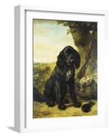 A Flat-Coated Retriever by a Tree-Henriette Ronner-Knip-Framed Giclee Print