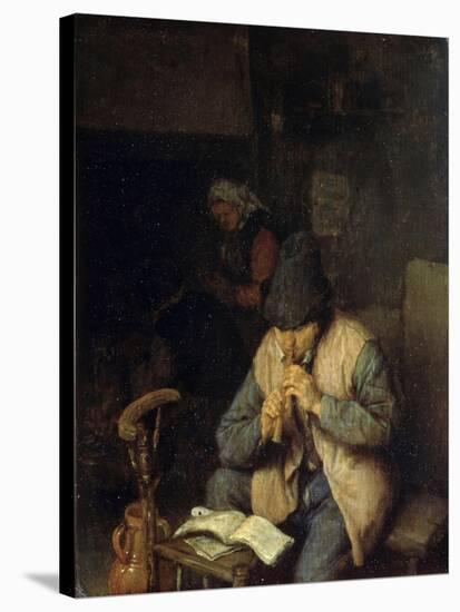 A Flautist, C1660-Adriaen Van Ostade-Stretched Canvas