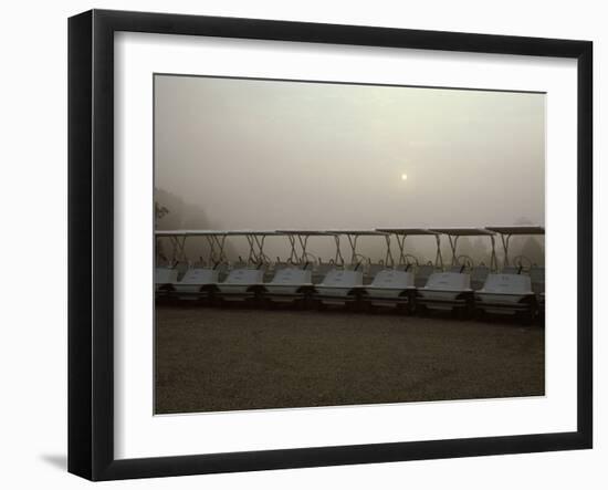 A Fleet of Golf Carts-null-Framed Photographic Print