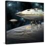A Fleet of Massive Spaceships Take Position over Earth for a Coming Invasion-Stocktrek Images-Stretched Canvas