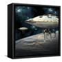 A Fleet of Massive Spaceships Take Position over Earth for a Coming Invasion-Stocktrek Images-Framed Stretched Canvas