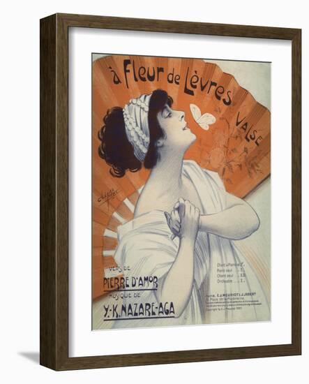 A Fleur De Levres Valse Waltz Sheet Music Cover-Clerice Freres-Framed Giclee Print